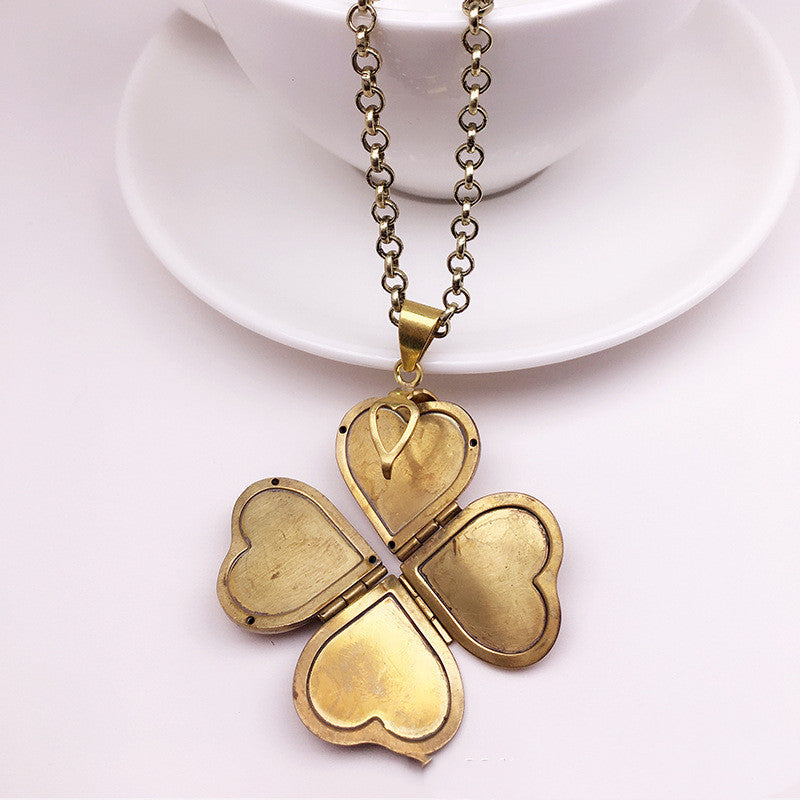 Solid Copper Openable Locket Multi-photo Necklace