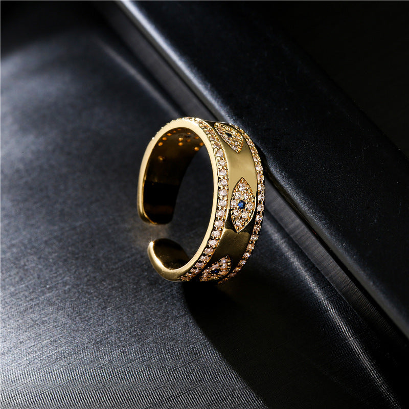 18K Gold Plated Copper Zircon Ring