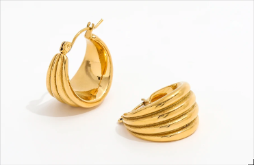 18K Gold-Plated Triple Hoop Earrings