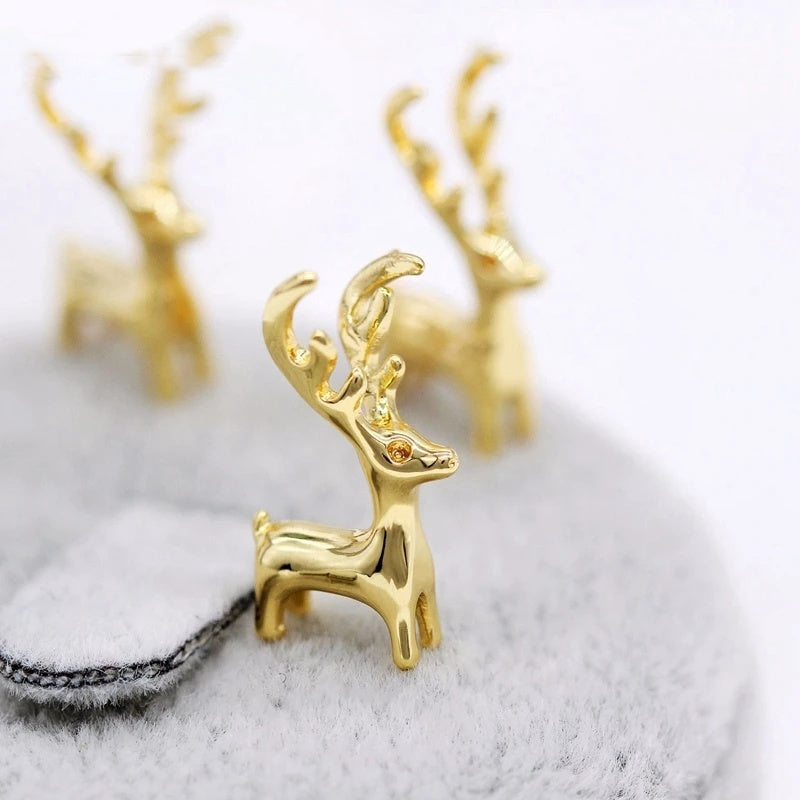 Color-preserving Pure Copper Plated 18K Gold Accessories Deer Mori Style Pendant