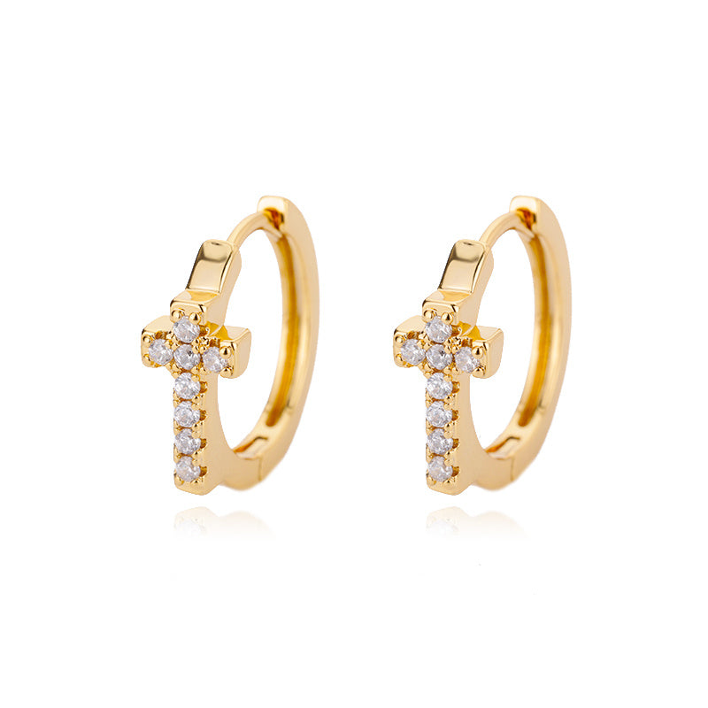 Aesthetic Stainless Steel Hoop Earrings For Women Gold Color