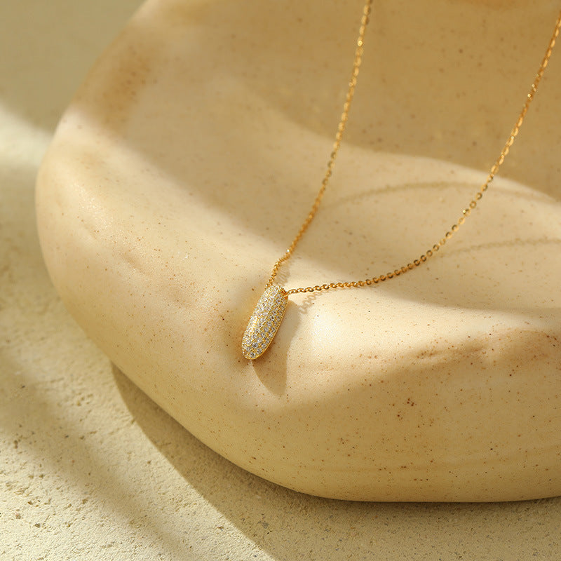 Stainless Steel Bubble Letter Initial Pendant Chunky Women Personality Jewelry Zircon Balloon 26 Letter Necklaces