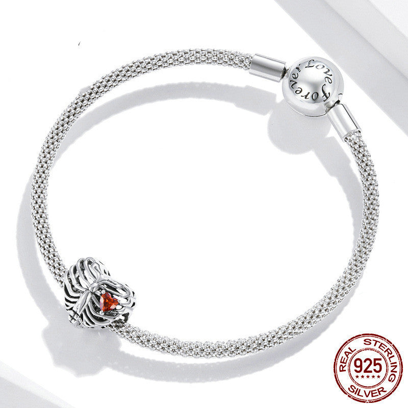 Pulsatile Heart Sterling Silver S925 Heart-shaped Simple Hollow Zircon Bracelet Accessories