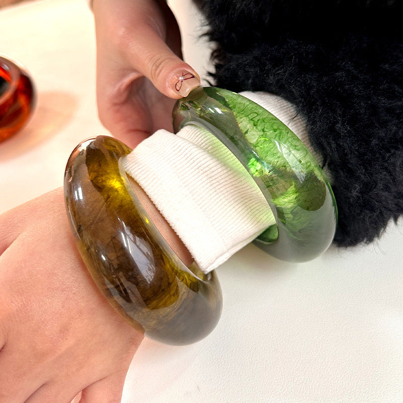 Resin Round Geometric Irregular Bracelet