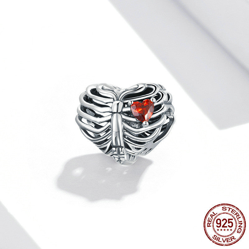 Pulsatile Heart Sterling Silver S925 Heart-shaped Simple Hollow Zircon Bracelet Accessories