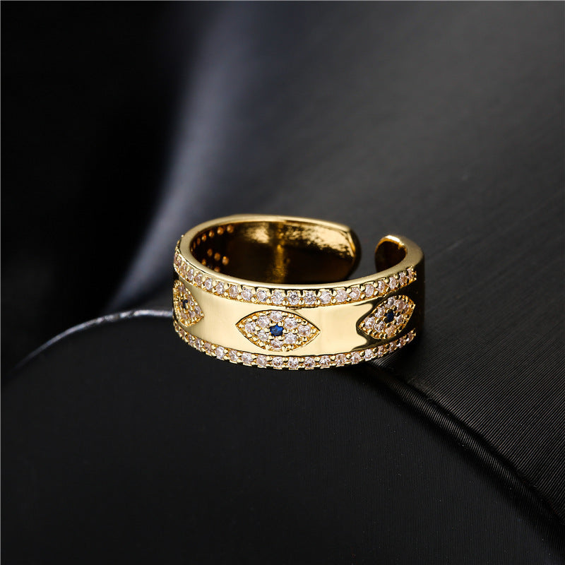 18K Gold Plated Copper Zircon Ring