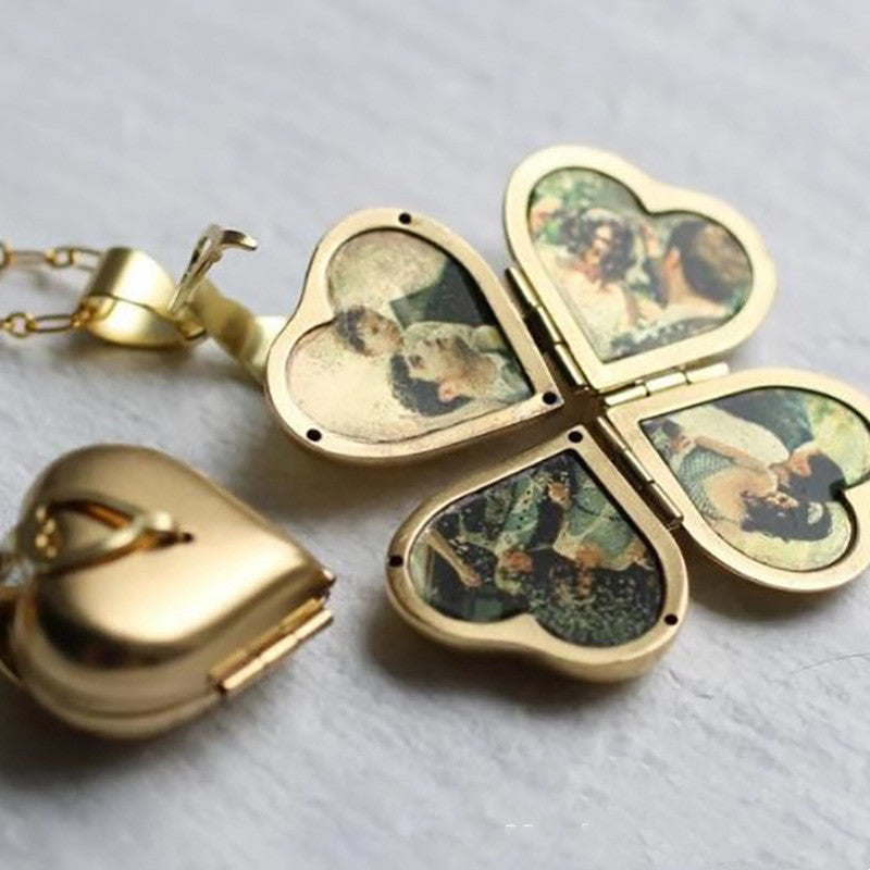 Solid Copper Openable Locket Multi-photo Necklace