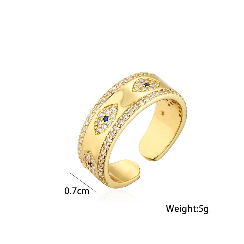 18K Gold Plated Copper Zircon Ring