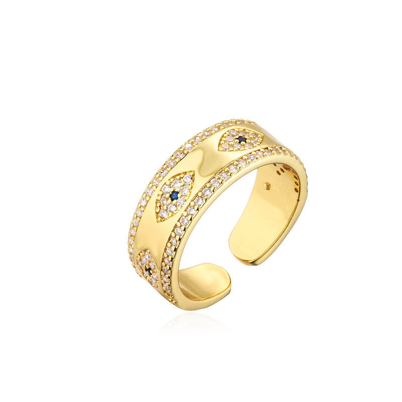 18K Gold Plated Copper Zircon Ring